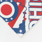 Red White and Blue Patriotic Grunge Ohio Fleecedecke (Ecke)