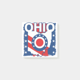 Red White and Blue Patriotic Grunge Ohio Post-it Klebezettel