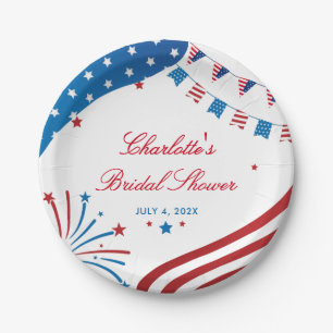 Red White and Blue Patriotic Summer Brautparty Pappteller