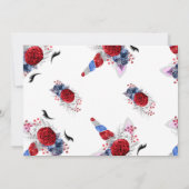 Red, White and Blue Patriotic Unicorn Vielen Dank Einladung (Rückseite)