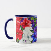 Red White and Blue Petunia Blume Tasse Cup (Links)
