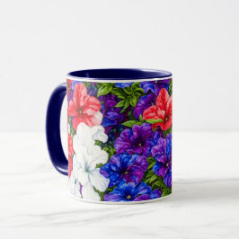 Red White and Blue Petunia Blume Tasse Cup