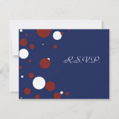 Red, White and Blue Polka Dot Wedding RSVP (Rückseite)