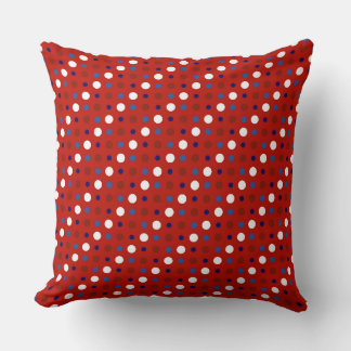Red White and Blue Polka Dots Kissen