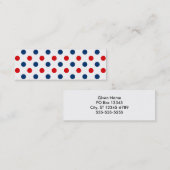 Red White and Blue Polka Dots Mini Visitenkarte (Vorne/Hinten)