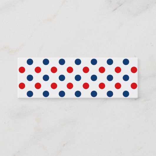 Red White and Blue Polka Dots Mini Visitenkarte (Vorderseite)