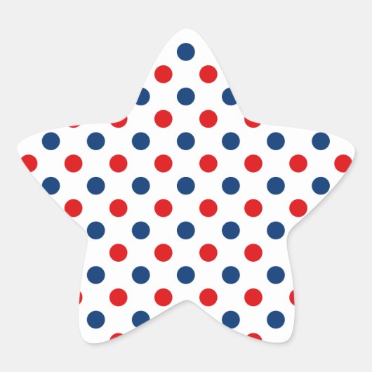 Red White and Blue Polka Dots Stern-Aufkleber (Vorderseite)