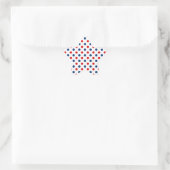 Red White and Blue Polka Dots Stern-Aufkleber (Tasche)