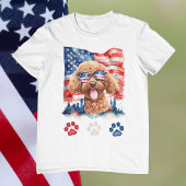 Red White and Blue Poodle Dog American 4. Juli T-Shirt