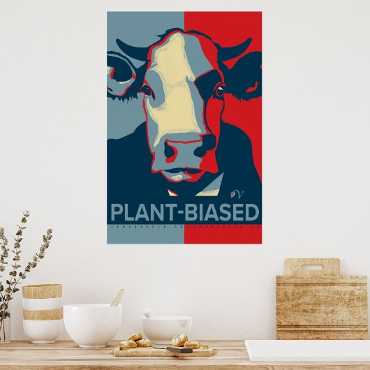 Red White and Blue Pop Art Inspired Cow Poster (Küche)