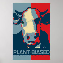 Red White and Blue Pop Art Inspired Cow Poster