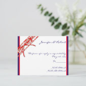 Red White and Blue Response Card RSVP Karte (Stehend Vorderseite)