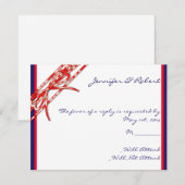 Red White and Blue Response Card RSVP Karte (Vorne/Hinten)