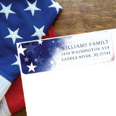 Red White and Blue Return Address Label