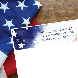 Red White and Blue Return Address Label