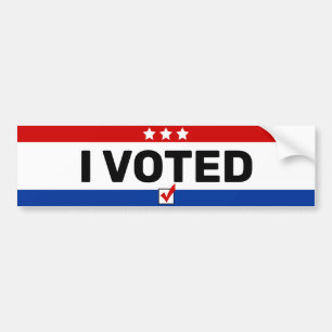 Red White and Blue Simple "I VOTED" Autoaufkleber