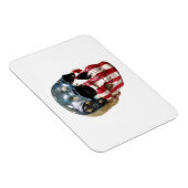 Red White and Blue Skull auf dem Magneten Magnet (Rechte Seite)
