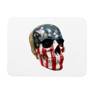 Red White and Blue Skull auf dem Magneten Magnet