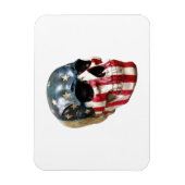 Red White and Blue Skull auf dem Magneten Magnet (Vertikal)