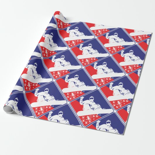 Red-White-and-Blue-Snow-Boa Geschenkpapier (Ungerollt)