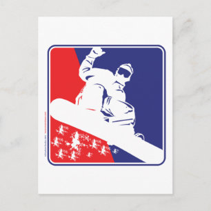 Red-White-and-Blue-Snow-Boa Postkarte