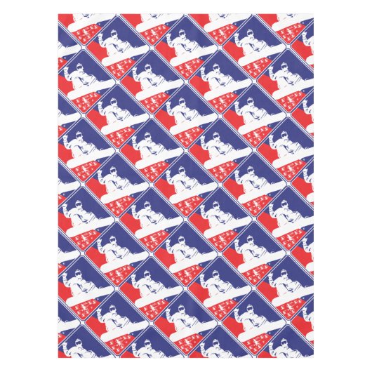 Red-White-and-Blue-Snow-Boa Tischdecke (Vorderseite)