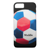 Red White and Blue Soccer Ball, Case-Mate iPhone Hülle (Rückseite)