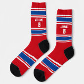 Red White and Blue Sport Jersey - Name Number Socken (Linkes Detail)