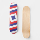Red White and Blue Square Skateboard (Vorderseite)