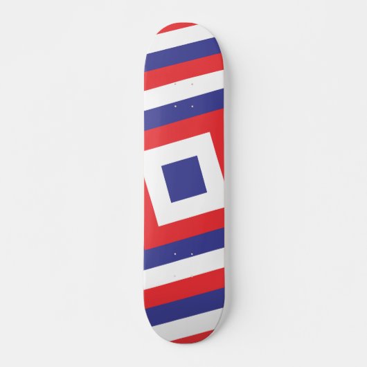 Red White and Blue Square Skateboard (Vorne)