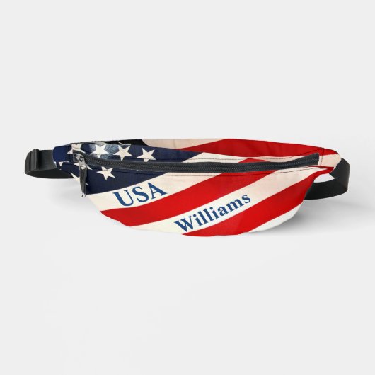 Red White and Blue Star and Stripes USA Flag Bauchtasche (Vorderseite)