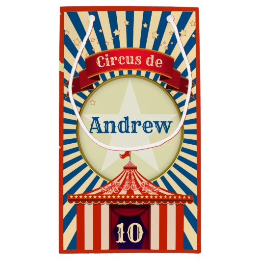 Red White and Blue Star Circus Big Top Kleine Geschenktüte (Rückseite)