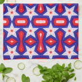 Red White and Blue Star Muster Geschirrtuch (Gefaltet)