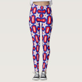 Red White and Blue Star Muster Leggings (Vorderseite)