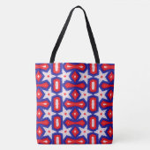 Red White and Blue Star Muster Tasche (Vorderseite)