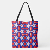 Red White and Blue Star Muster Tasche (Rückseite)