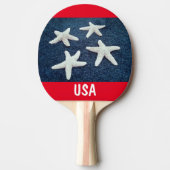 Red White and Blue Starfish Nautic Tischtennis Schläger (Vorderseite)