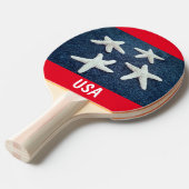 Red White and Blue Starfish Nautic Tischtennis Schläger (Vorderseite)