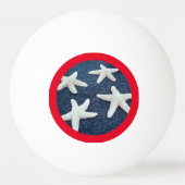 Red White and Blue Starfish Nautic USA Tischtennisball (Vorderseite)