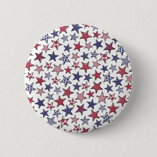 Red White and Blue Stars America Patriotic Button (Vorderseite)