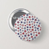 Red White and Blue Stars America Patriotic Button (Vorne & Hinten)