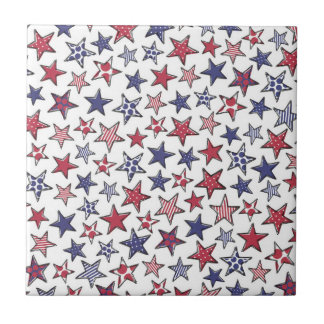 Red White and Blue Stars America Patriotic Fliese