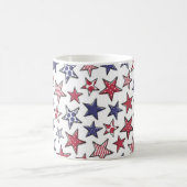 Red White and Blue Stars America Patriotic  Kaffeetasse (Mittel)