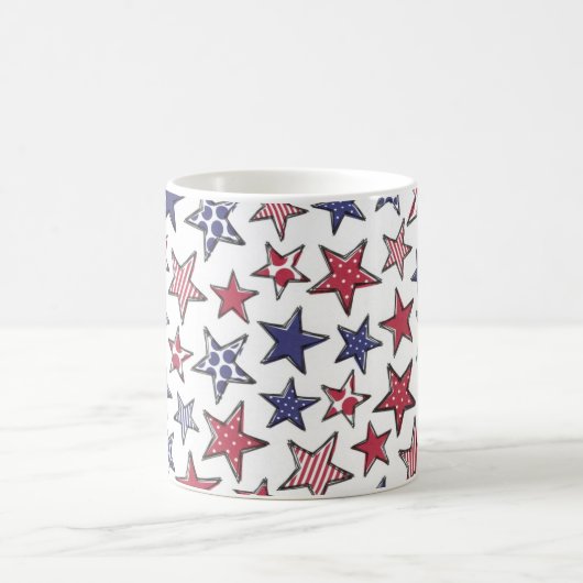 Red White and Blue Stars America Patriotic Kaffeetasse (Mittel)