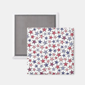 Red White and Blue Stars America Patriotic Magnet (Vorderseite/Rückseite)