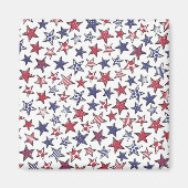 Red White and Blue Stars America Patriotic Magnet (Vorne)