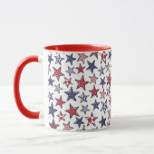 Red White and Blue Stars America Patriotic  Tasse (Links)