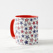 Red White and Blue Stars America Patriotic  Tasse (Vorderseite Links)