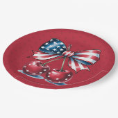 Red White And Blue Stars Paper Plate Pappteller (Schrägansicht)