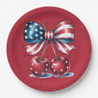 Red White And Blue Stars Paper Plate Pappteller